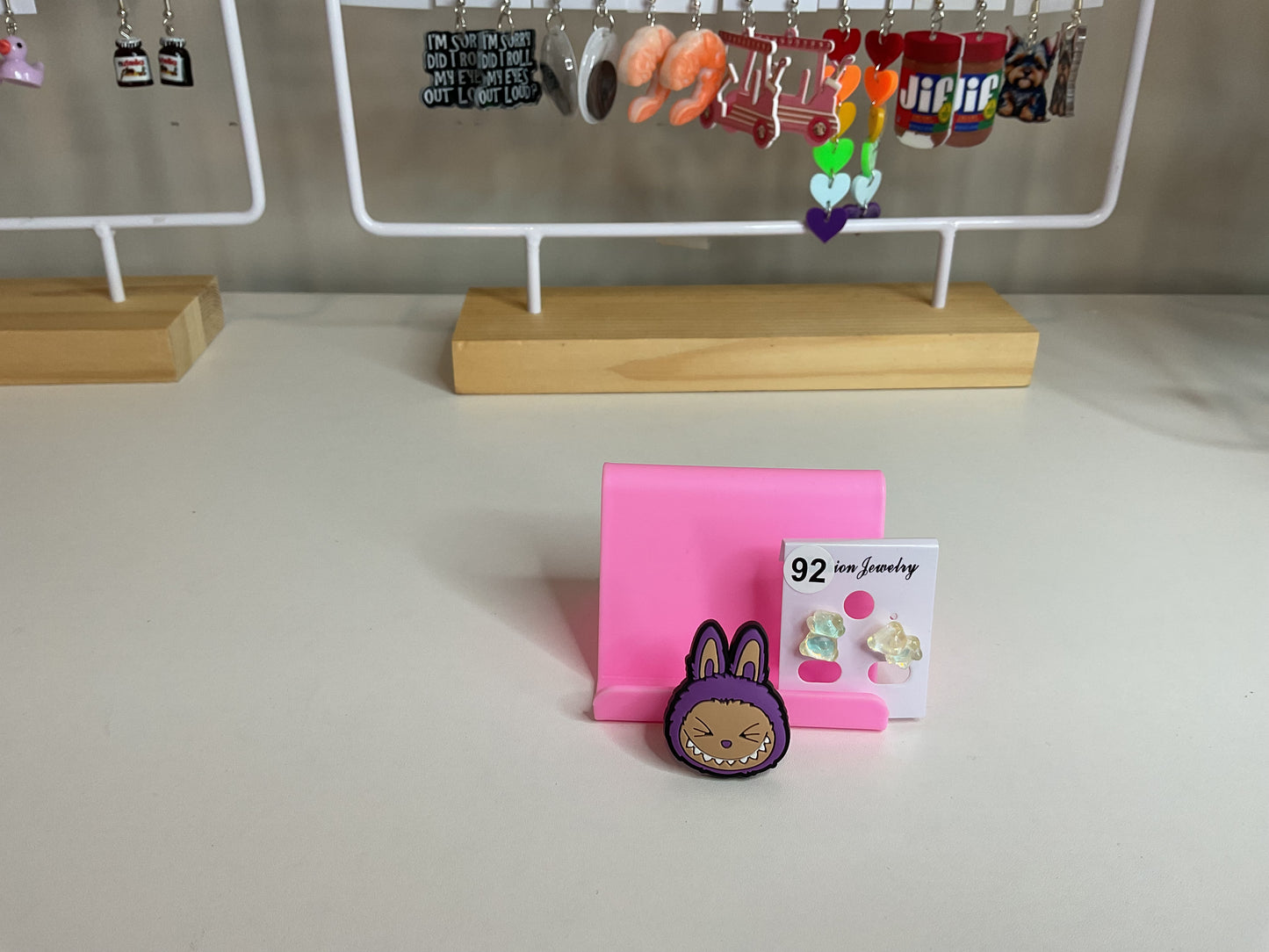 Labubu Croc Charm purple face