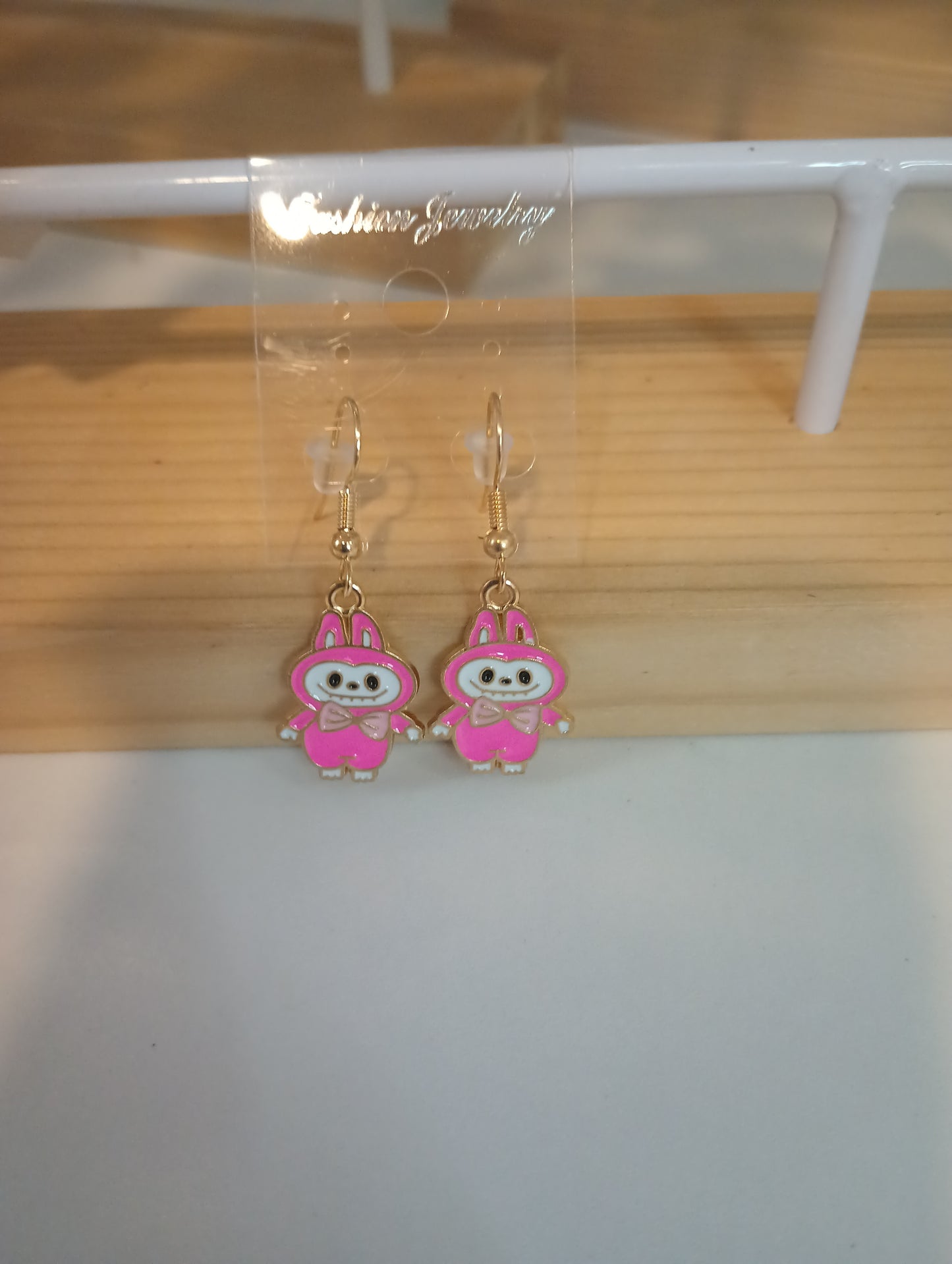 Labubu pink earrings