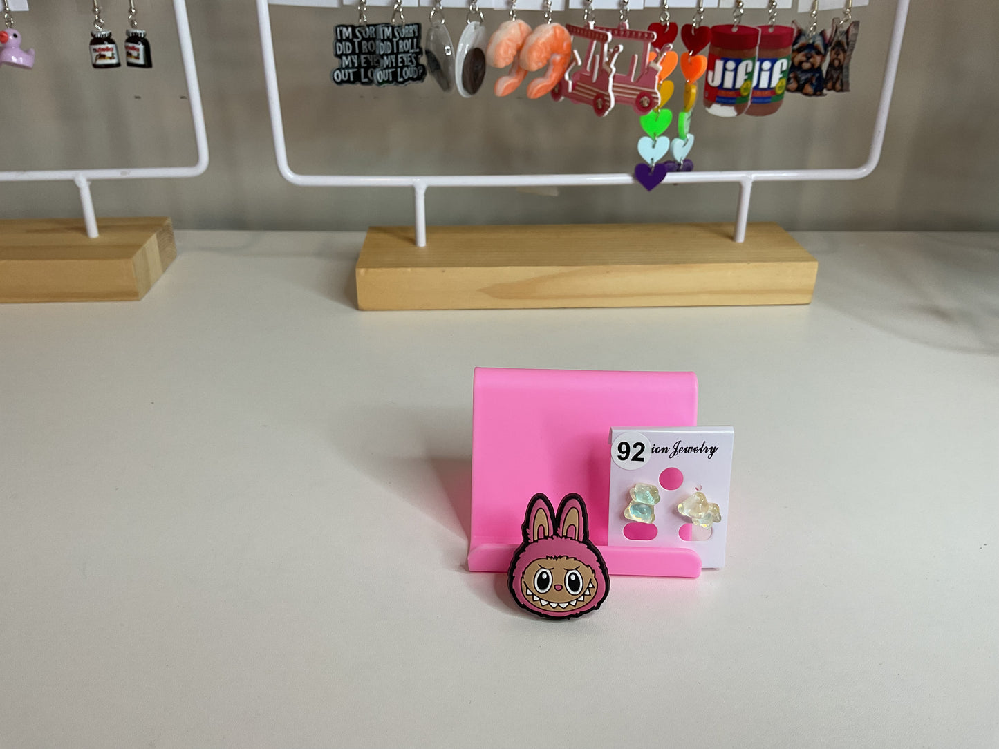 Labubu Croc Charm pink head