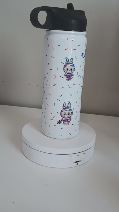 Labubu .. buffalo bills.. LA  BU FFALO 18 oz stainless steel water bottle