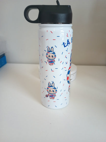 Labubu .. buffalo bills.. LA  BU FFALO 18 oz stainless steel water bottle