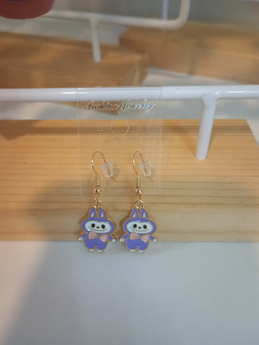 Labubu purple earrings