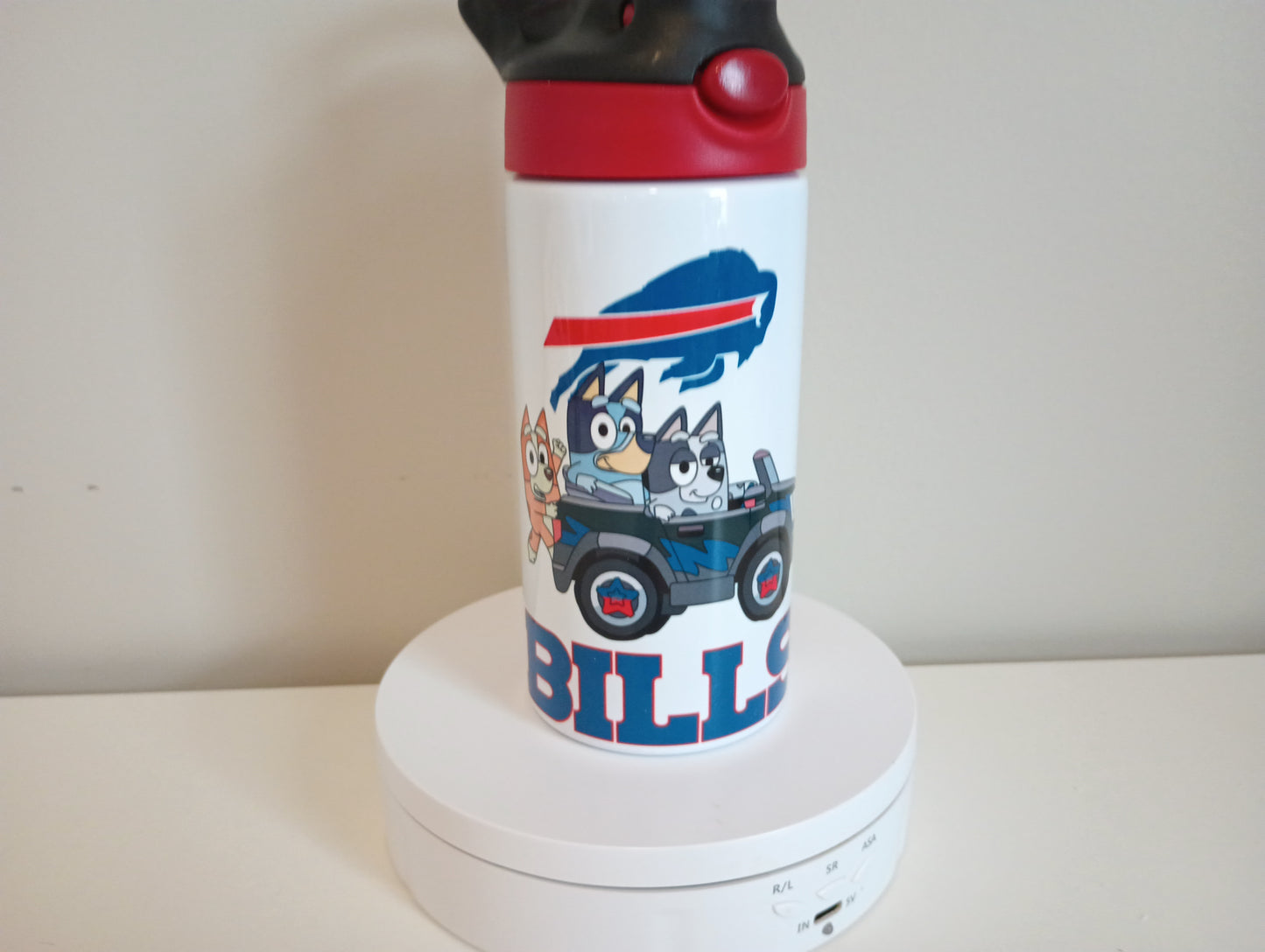 12 oz Bluey Buffalo bills stainless steel water bottle