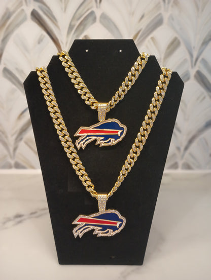 Buffalo bills sparkling Pendant 20 inch gold color