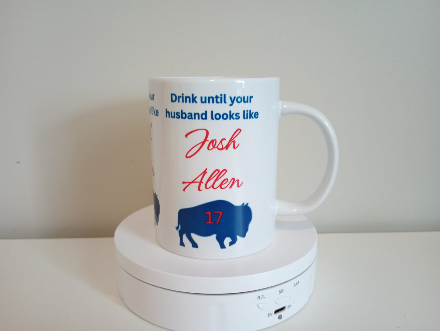 15 oz Josh Allen ceramic mug. Drink until your husband looks like Josh Allen!