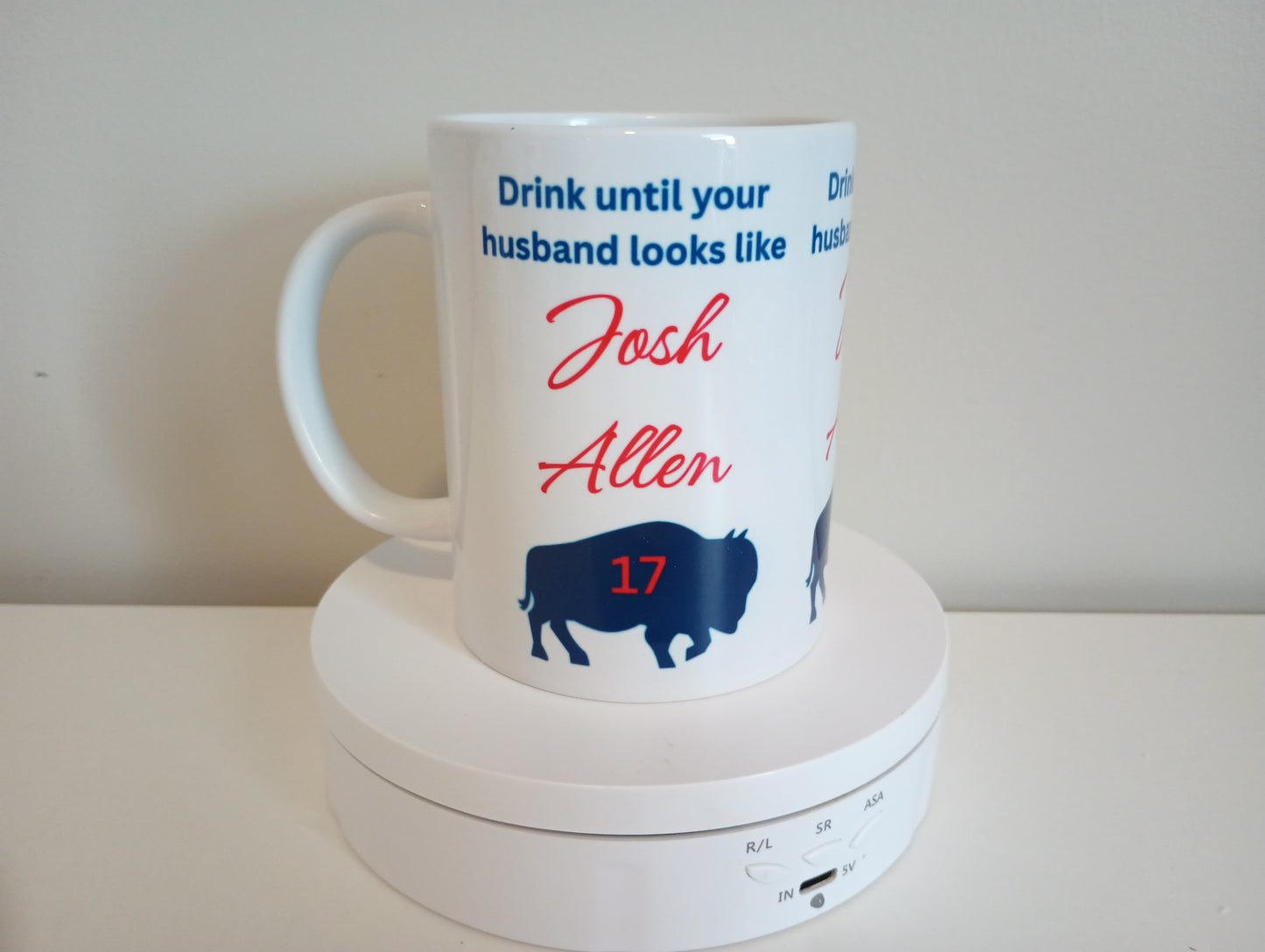 15 oz Josh Allen ceramic mug. Drink until your husband looks like Josh Allen!