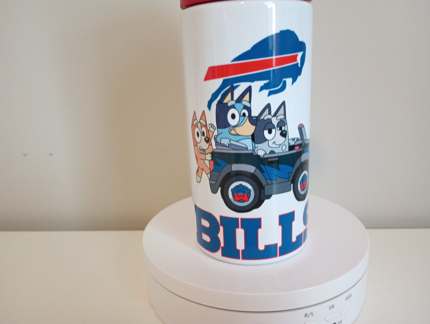 12 oz Bluey Buffalo bills stainless steel water bottle