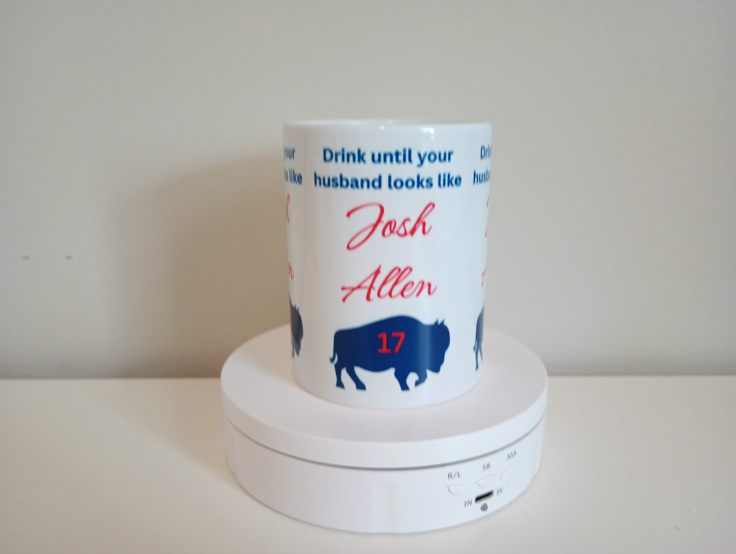 15 oz Josh Allen ceramic mug. Drink until your husband looks like Josh Allen!